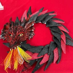 Fiery Dragon Wreath with Bold Colors